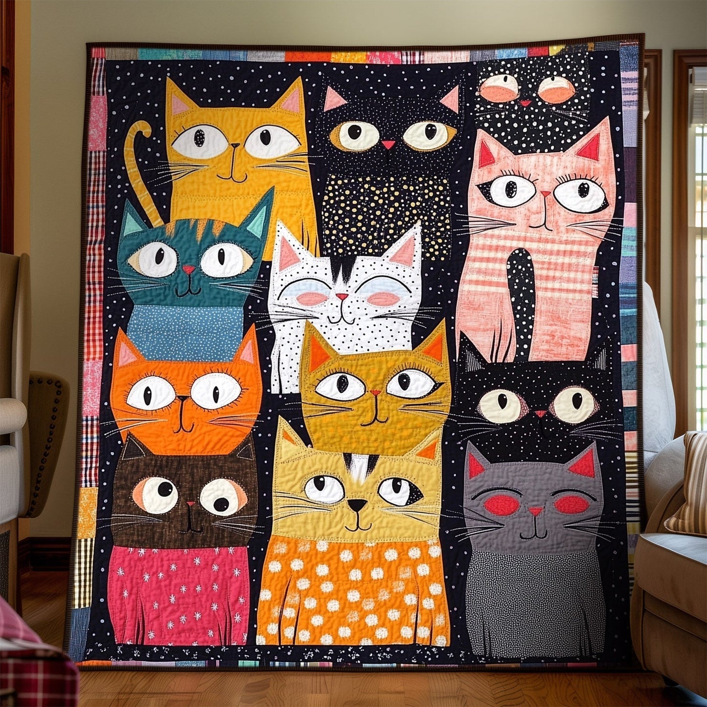 Whisker Wonderland Quilted Blanket - Throw (55" x 60")