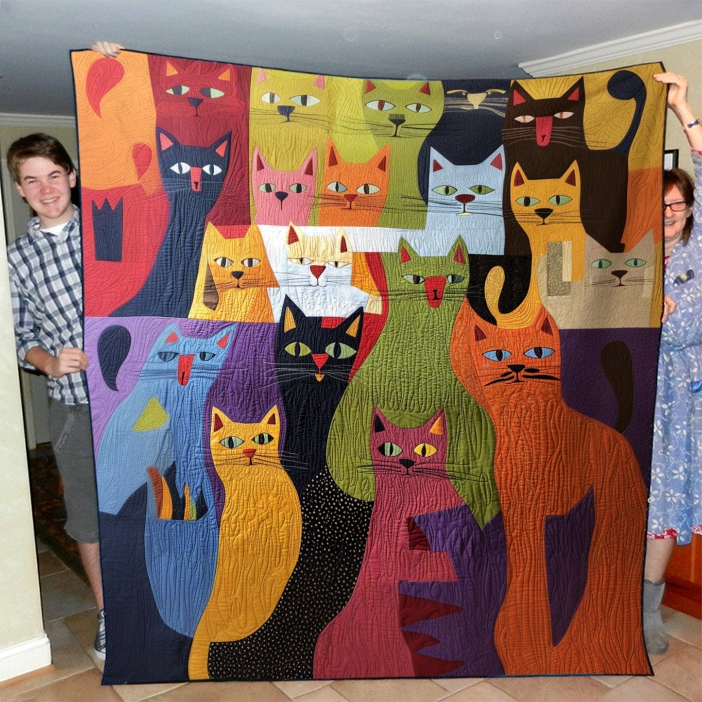 Whisker Wonders Quilted Blanket - Throw (55" x 60")