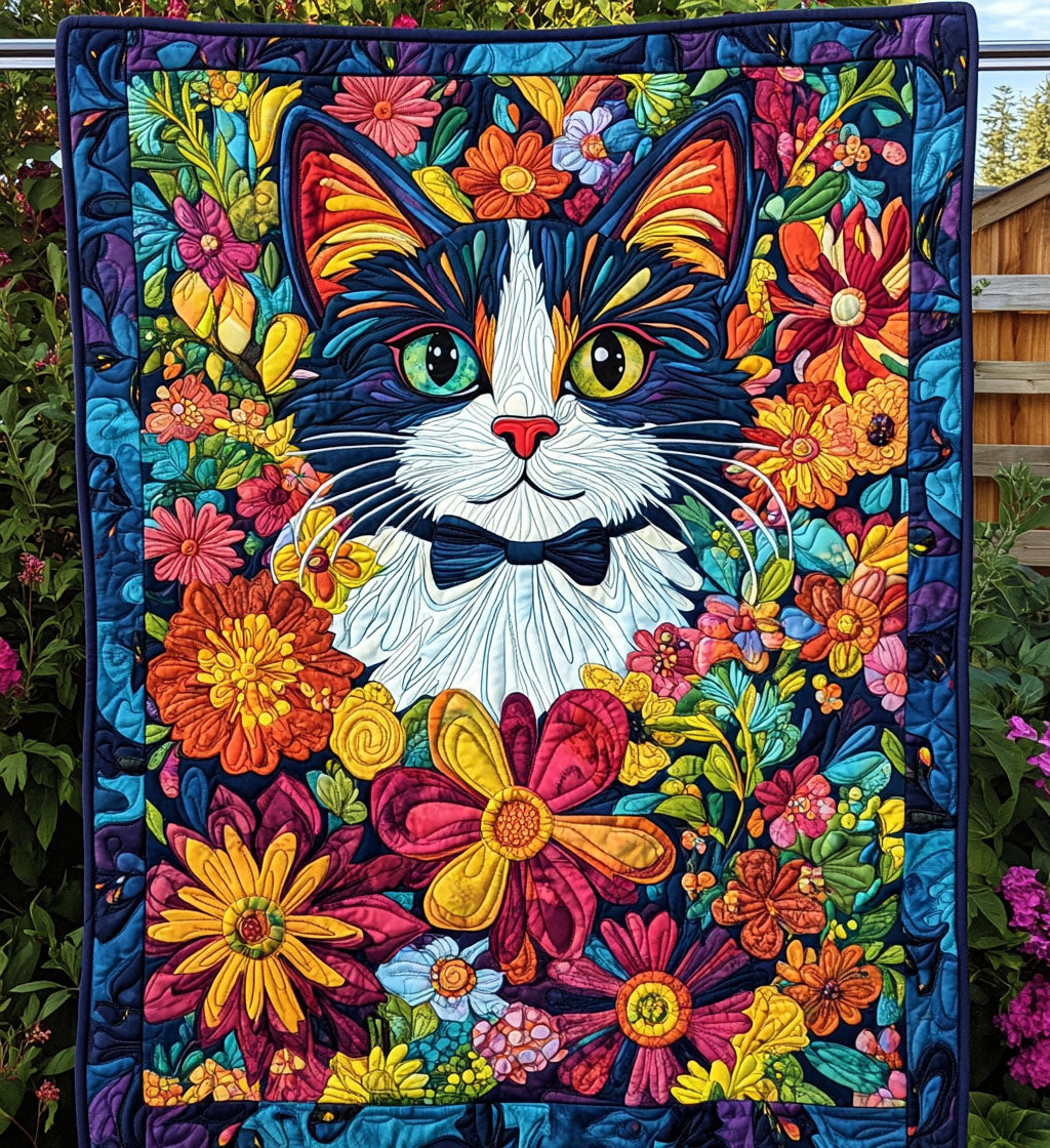Whiskered Night Dream Quilted Blanket - Throw (55" x 60")
