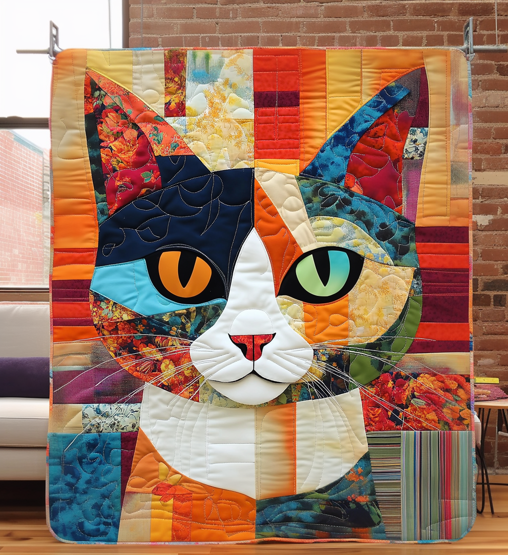 Whiskered Wonder Quilted Blanket - Throw (55" x 60")