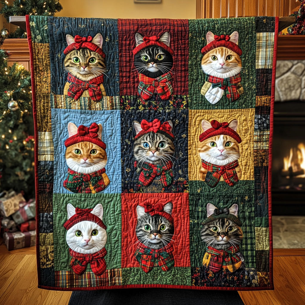Whiskers and Warmth Quilted Blanket - Throw (55" x 60")