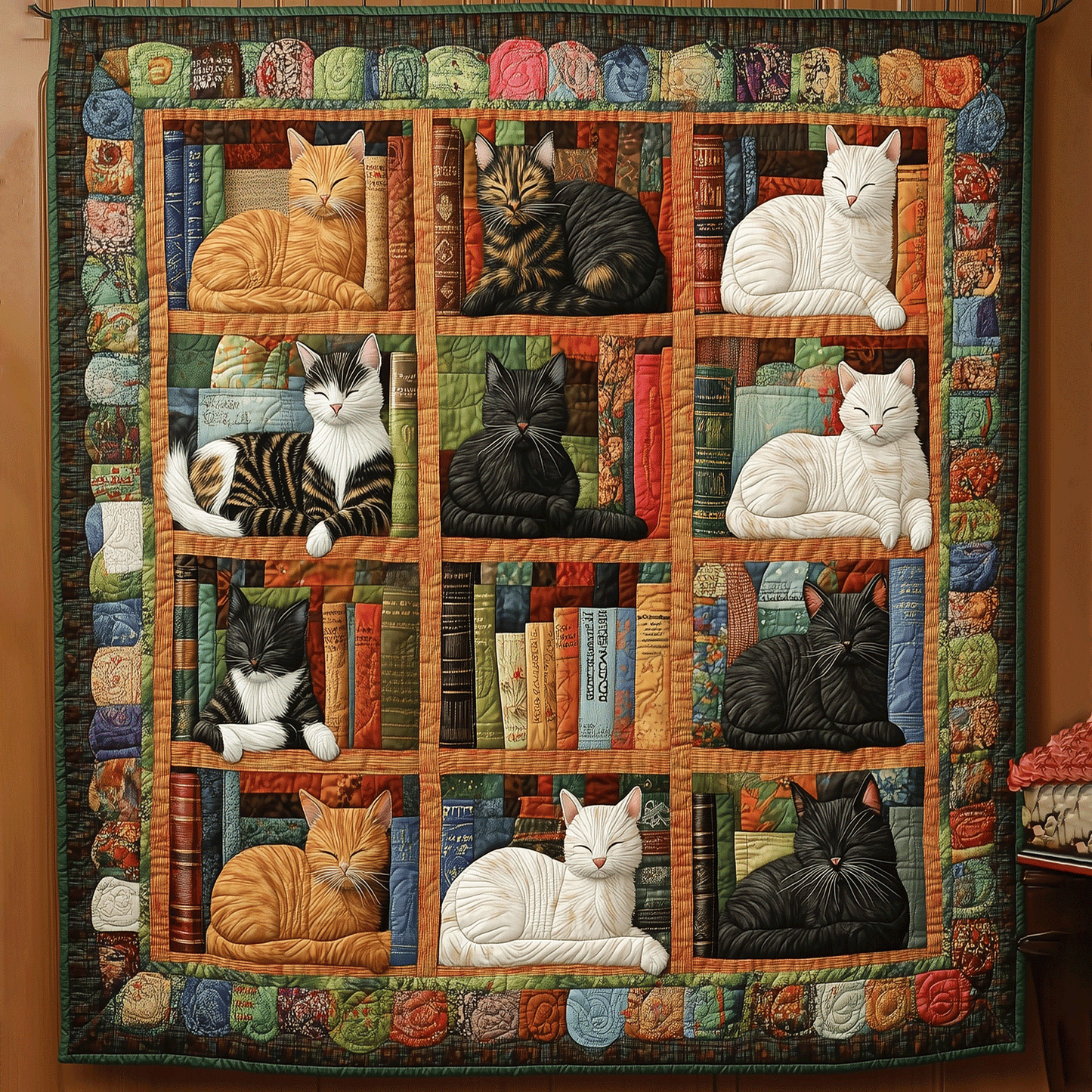 Whiskers and Warmth Quilted Blanket - Throw (55" x 60")