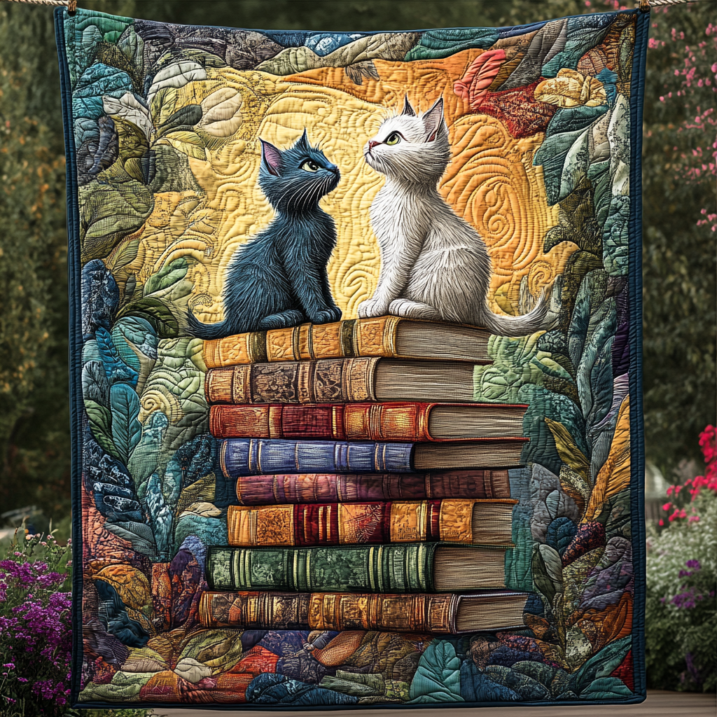 Whiskers and Wisdom Quilted Blanket - Throw (55" x 60")