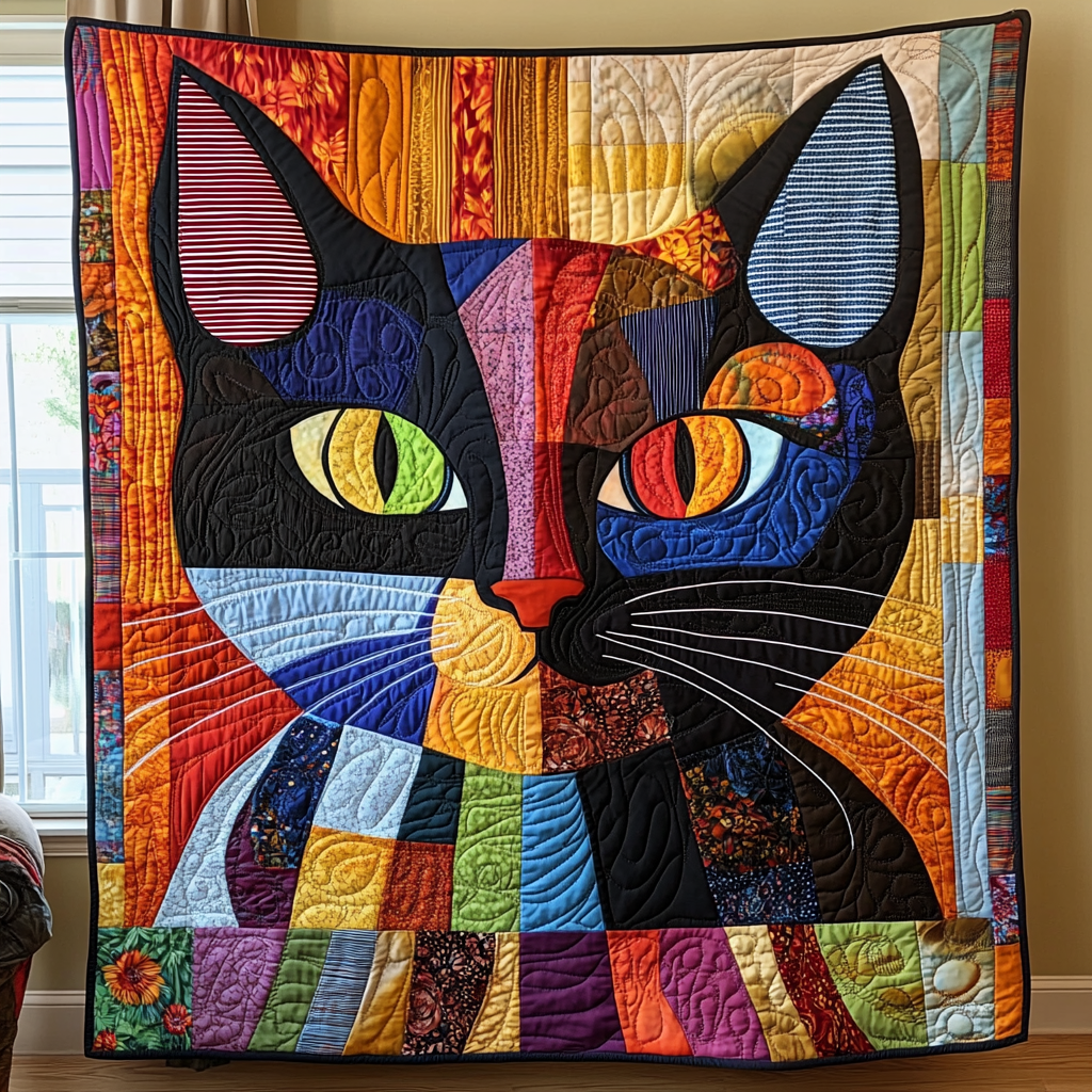 Whiskers in Wonderland Quilted Blanket - Throw (55" x 60")