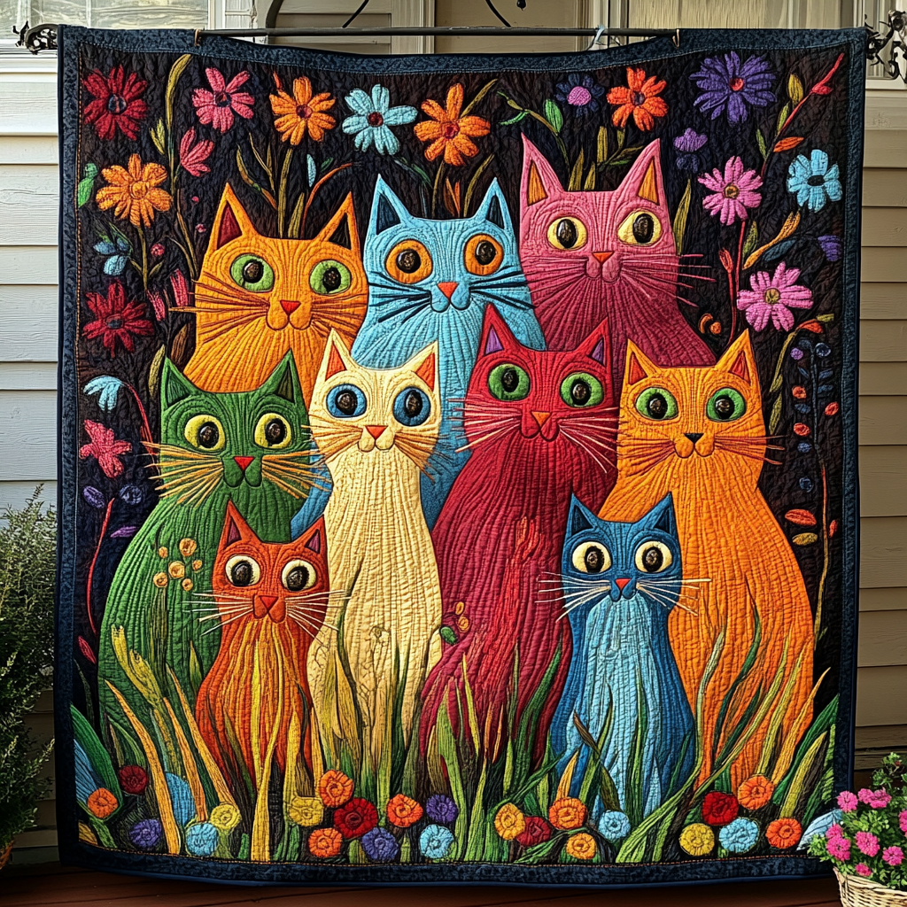 Whiskers in the Wind Quilted Blanket - Throw (55" x 60")