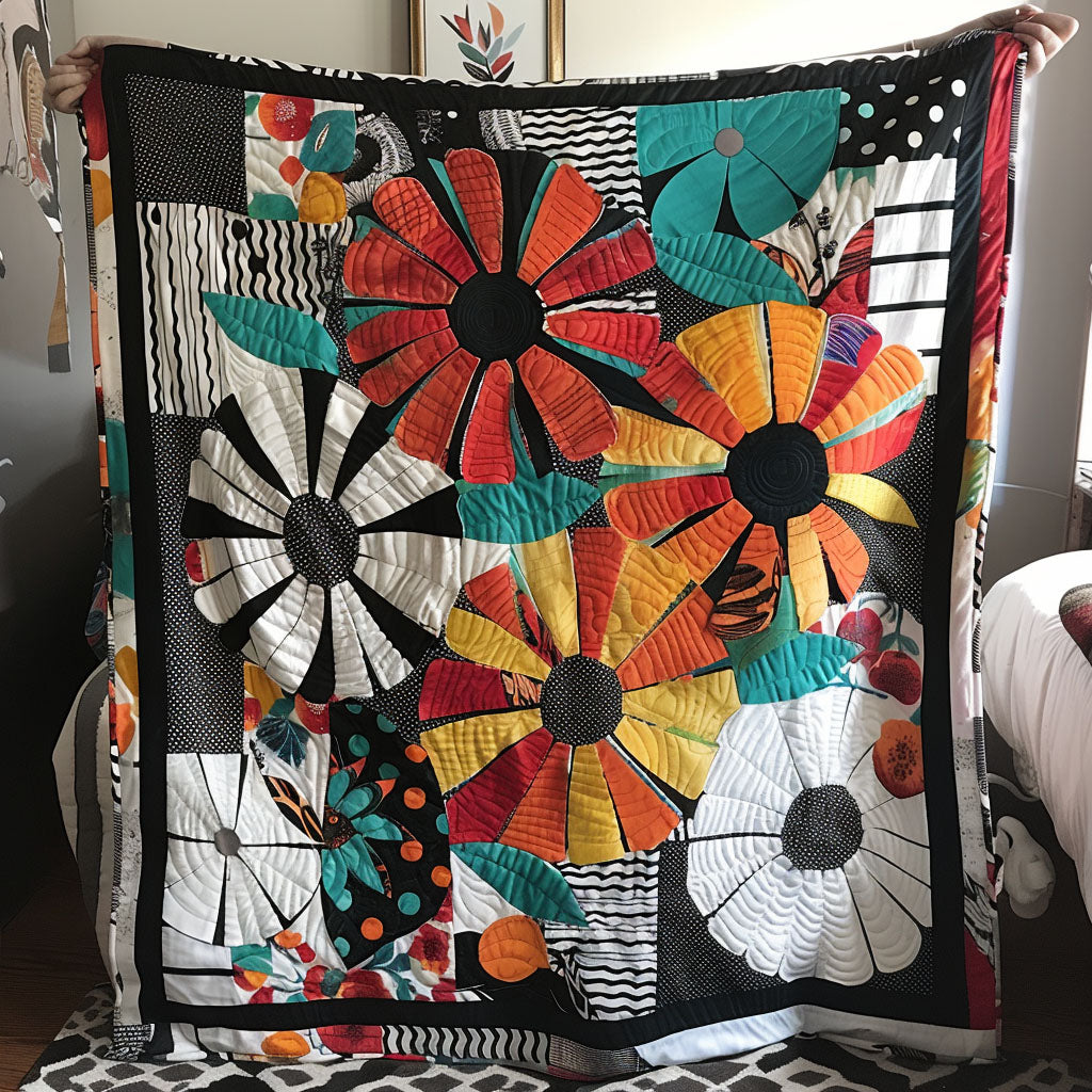 Whispering Flowers Quilted Blanket - Throw (55" x 60")