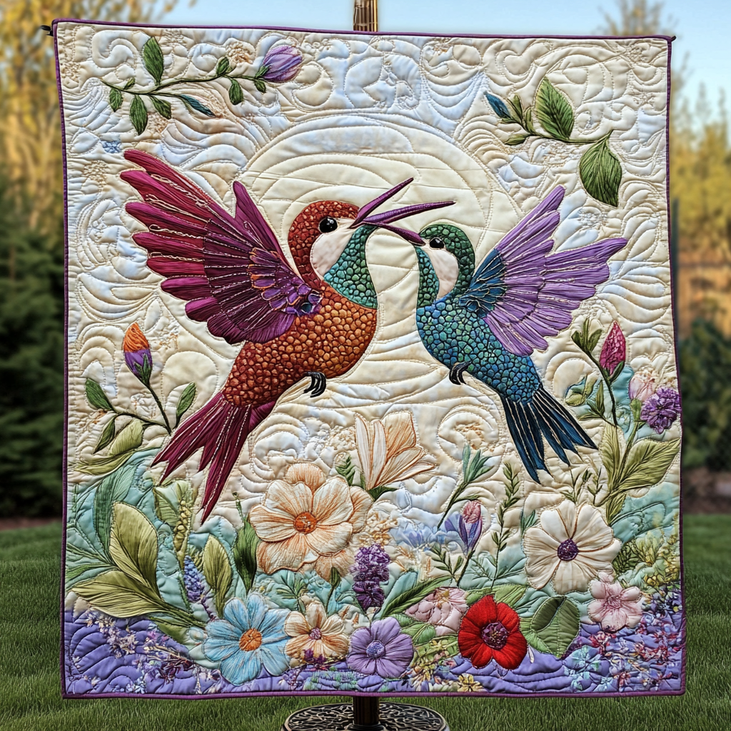 Whispers in Bloom Quilted Blanket - Throw (55" x 60")