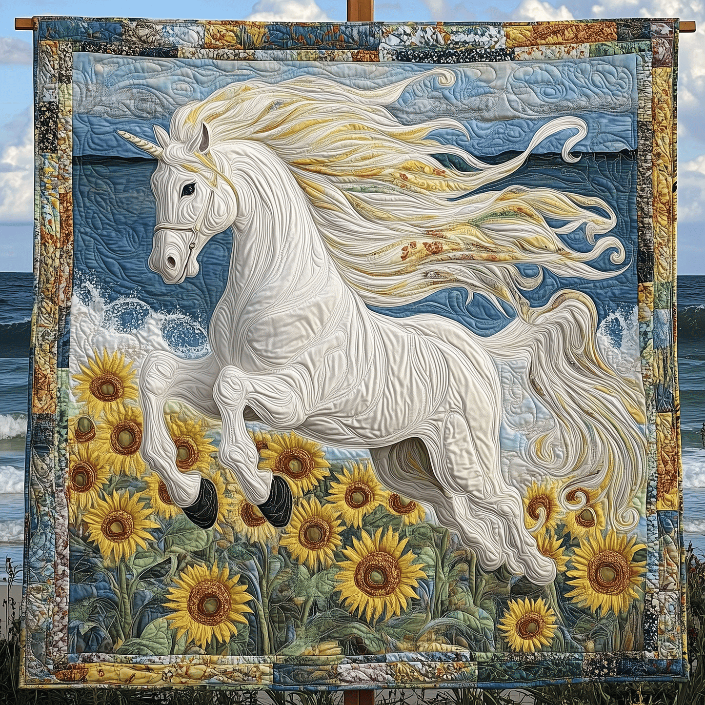 White Windrunner Art Quilt Hanging - Baby (30" x 40")