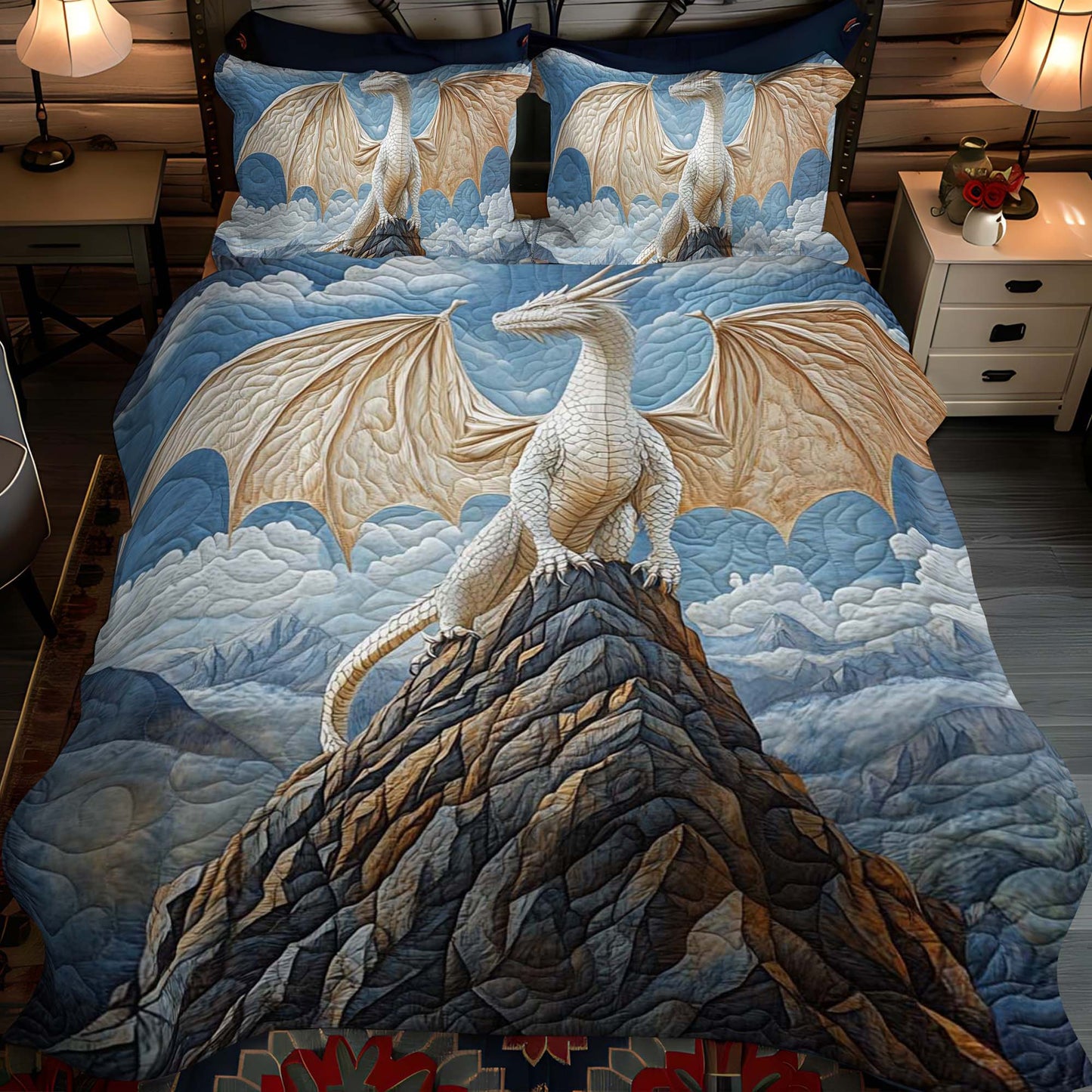Whitefire 3-Piece Quilted Bedding Set - Single (59" x 70")