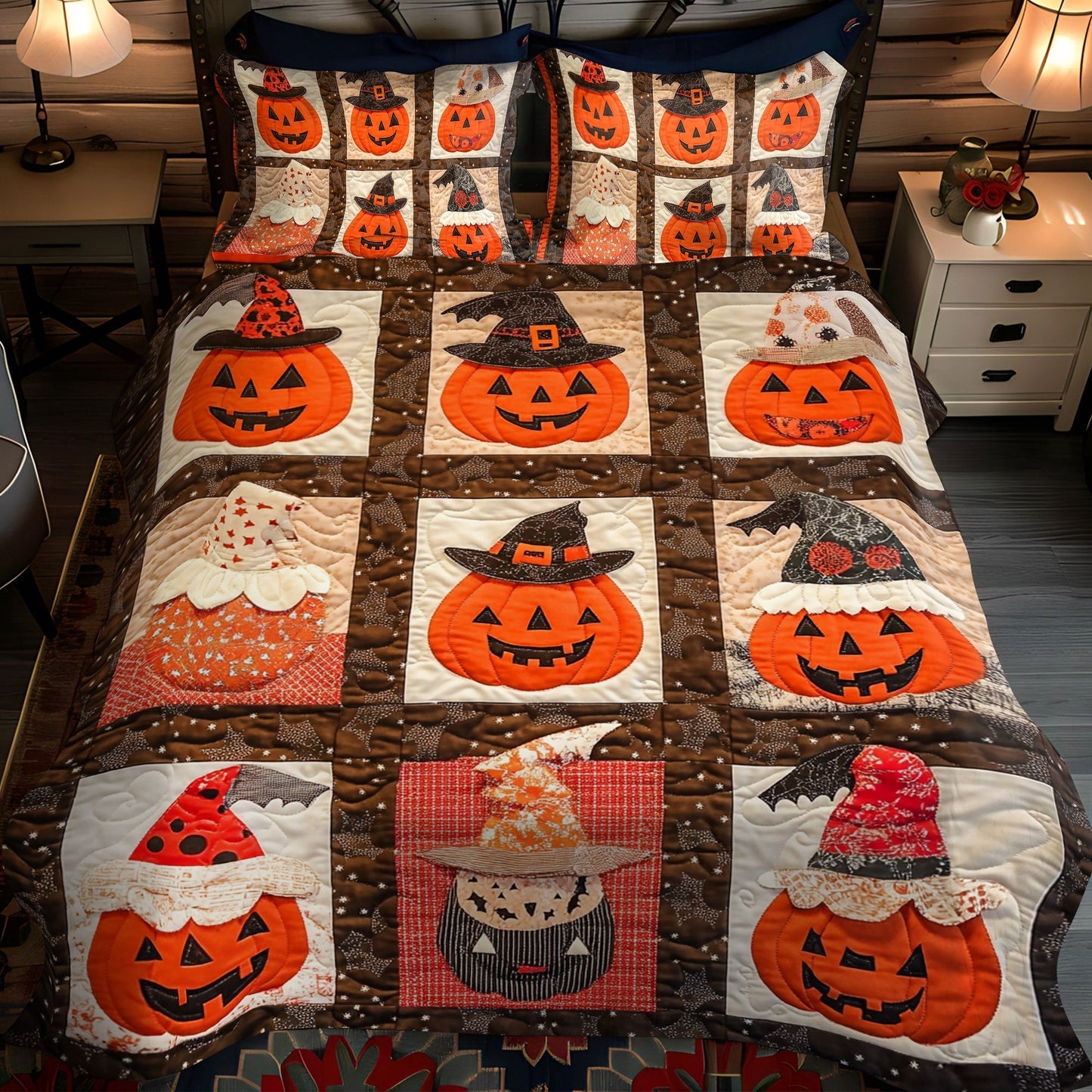 Wickedly Whimsical Quilt Quilted Bedding Set - Single (59" x 70")