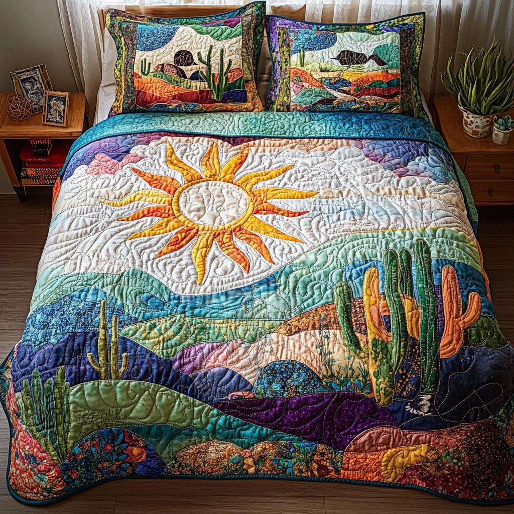 Wild West Wonders Quilted Bedding Set - Single (59" x 70")