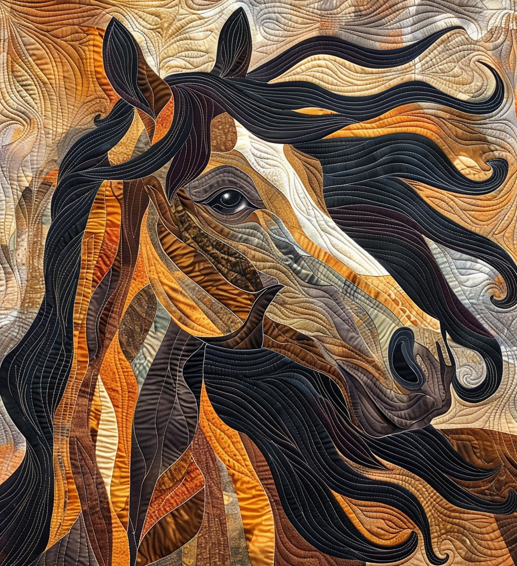 Wild Wind Horse Quilted Blanket - Throw (55" x 60")