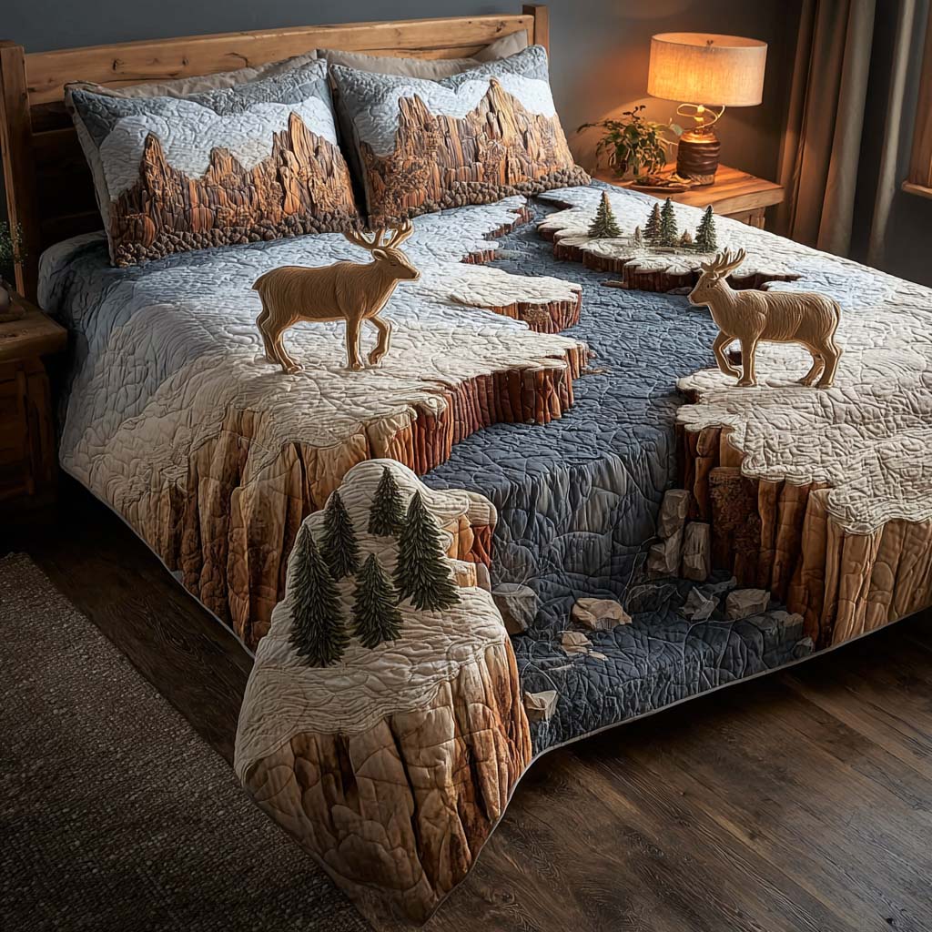 Wild Antler 3-Piece Quilted Bedding Set - Single (59" x 70")