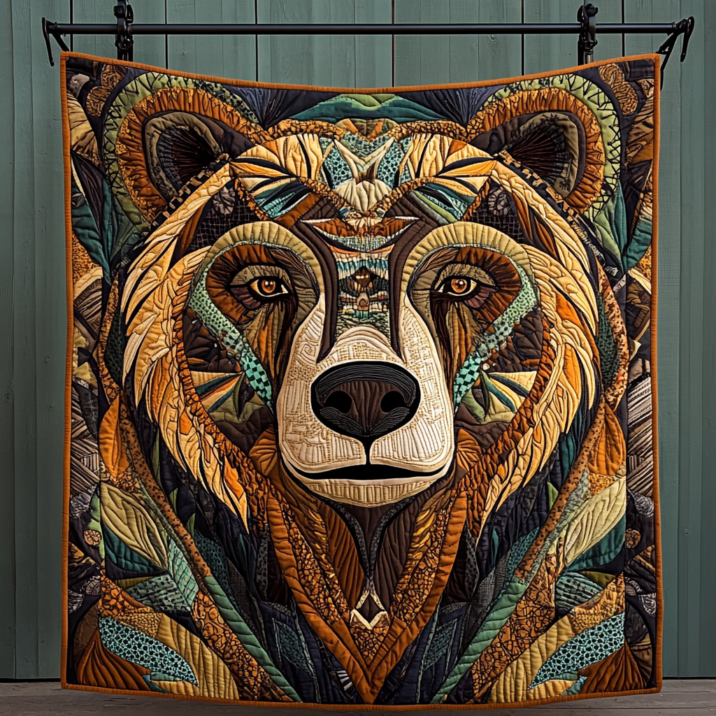 Throw (55'' x 60'') /Wild Heart Bear Quilted Blanket