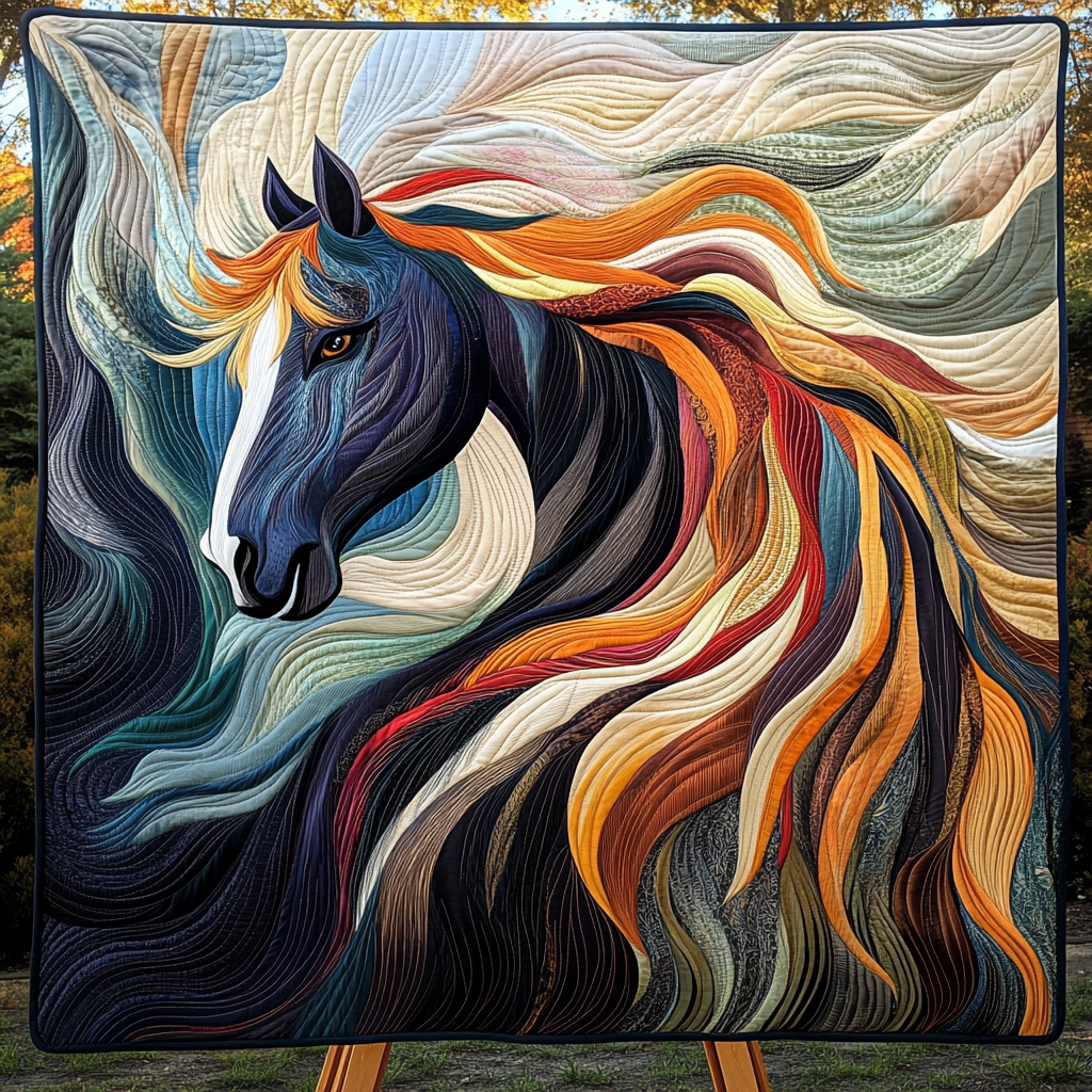 Wild Hoofprints Quilted Blanket - Throw (55" x 60")