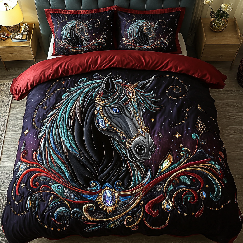 Wild Hooves 3-Piece Quilted Bedding Set - Single (59" x 70")