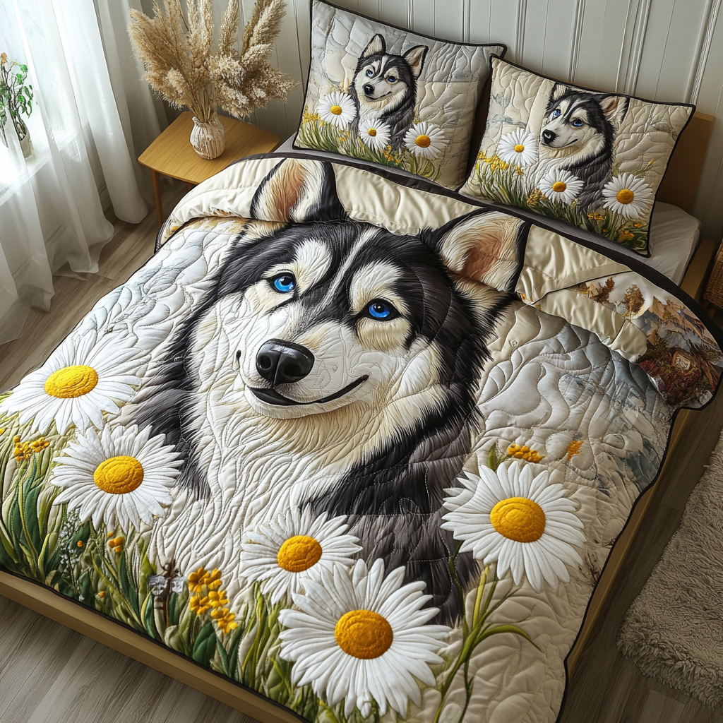 Wild Husky 3-Piece Quilted Bedding Set - Single (59" x 70")
