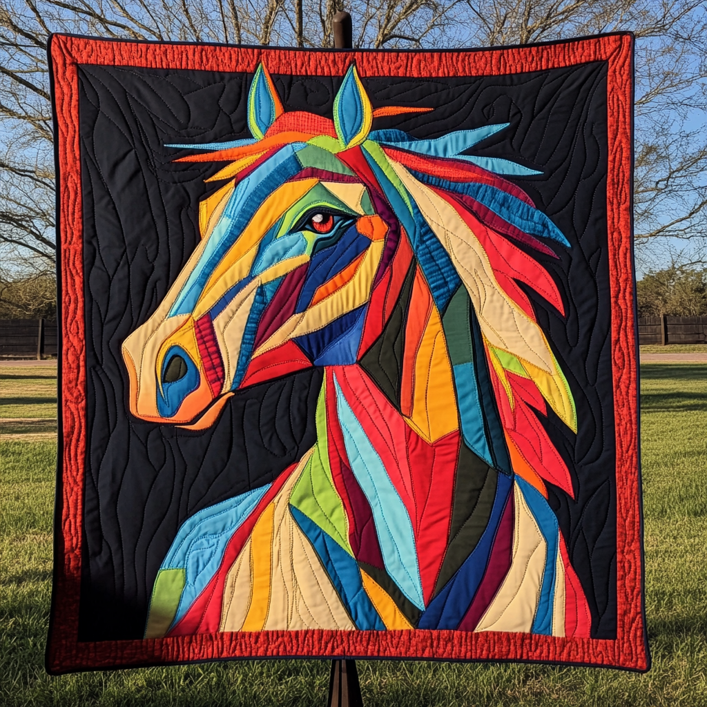 Wild Mustang Dream Quilted Blanket - Throw (55" x 60")
