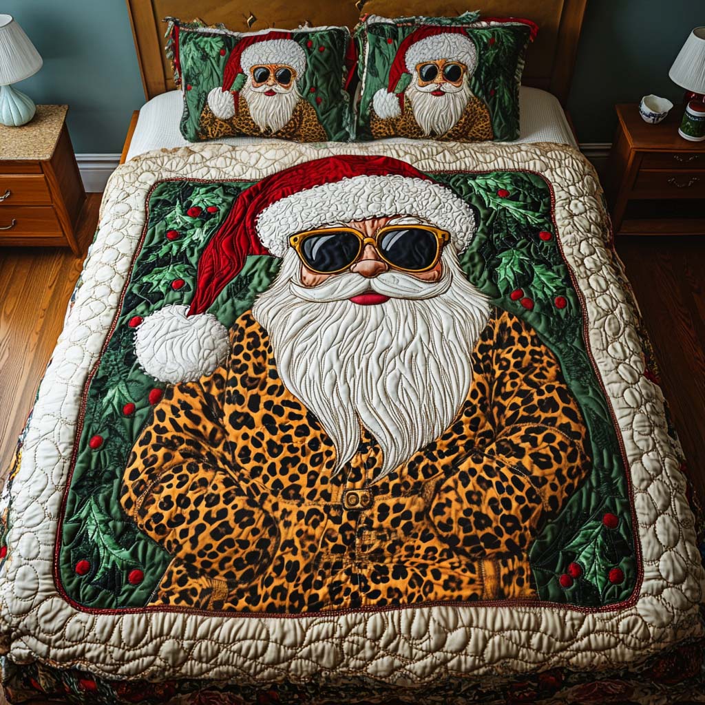 Wild Santa 3-Piece Quilted Bedding Set - Single (59" x 70")