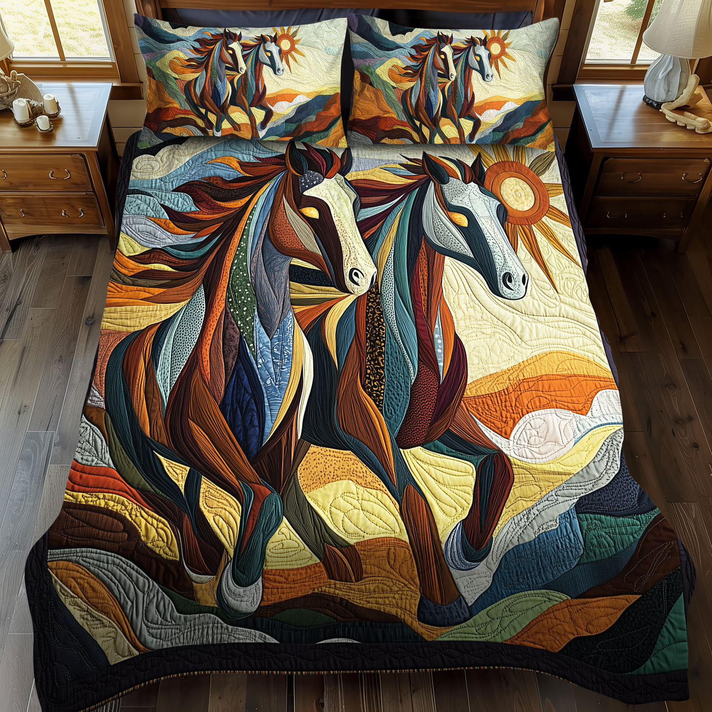 Wild Spirit 3-Piece Quilted Bedding Set - Single (59" x 70")