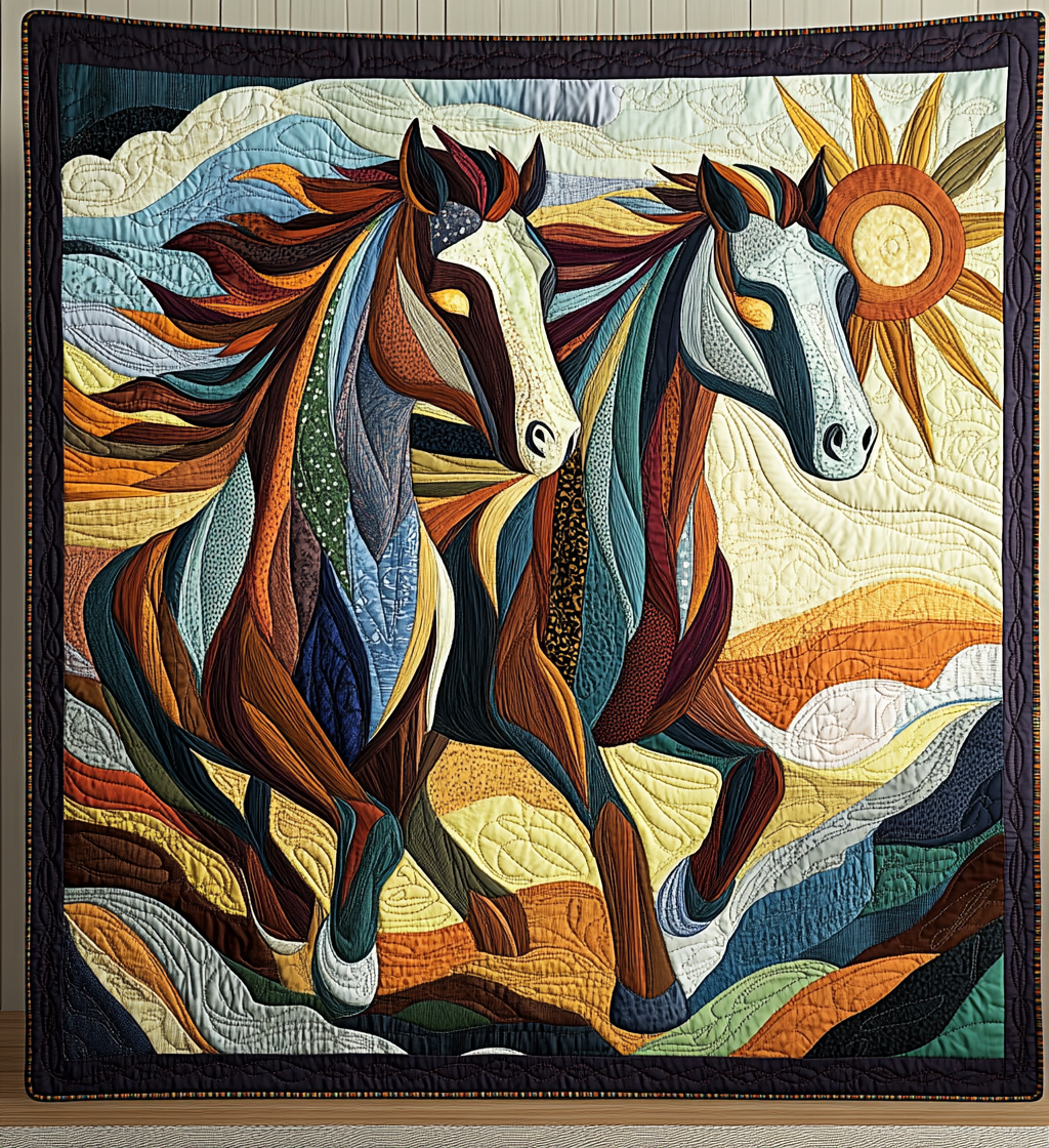 Wild Spirit Quilted Blanket - Throw (55" x 60")