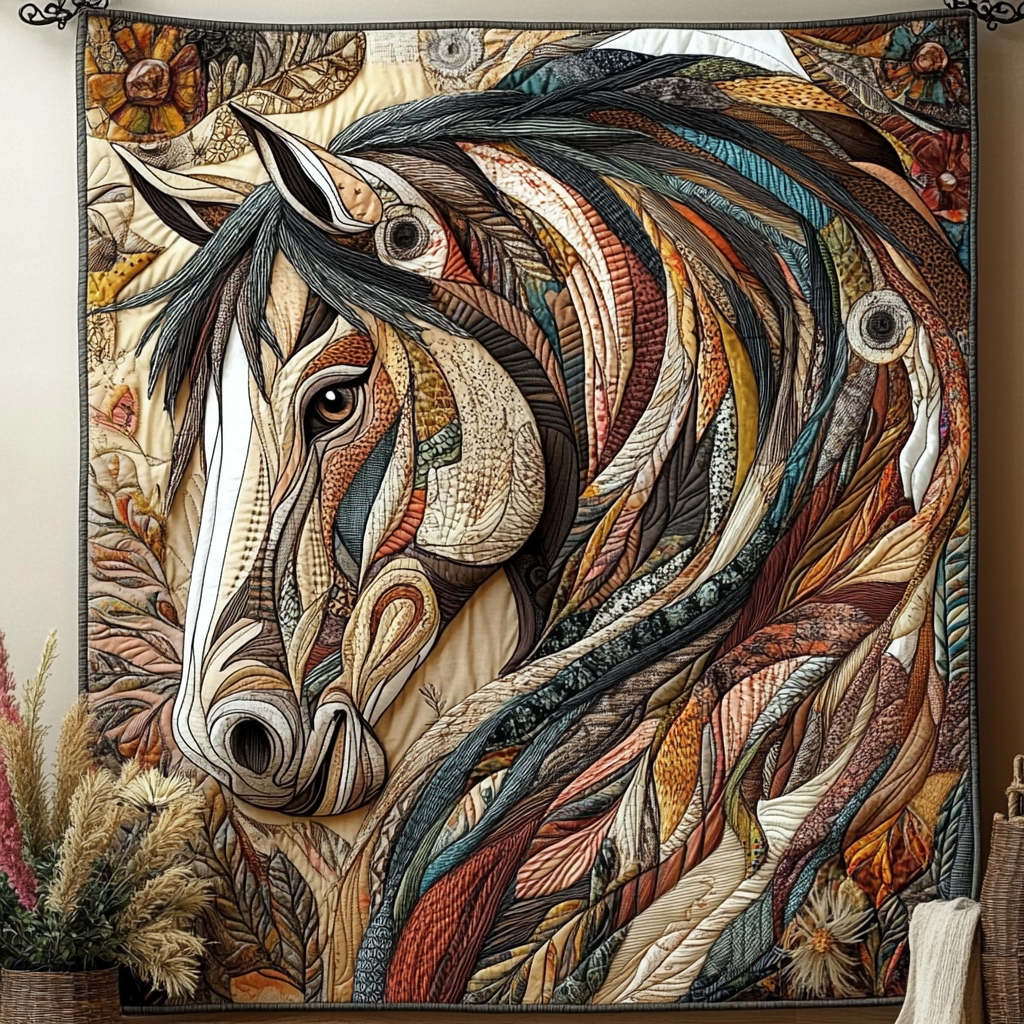 Wild Spirit Ride Quilted Blanket - Throw (55" x 60")