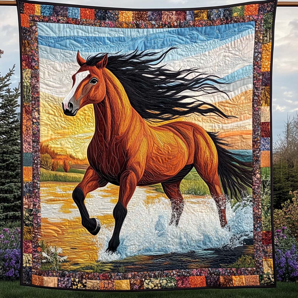 Wild Waters Quilted Blanket - Throw (55" x 60")
