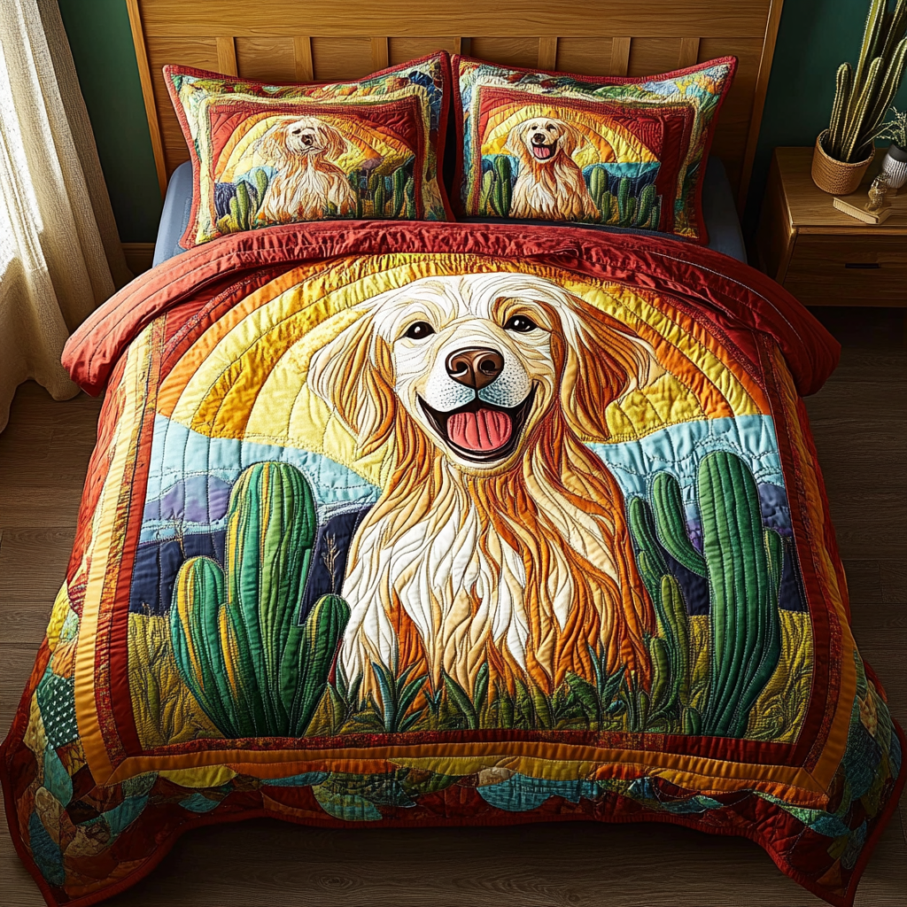 Wild West Paws 3-Piece Quilted Bedding Set - Single (59" x 70")