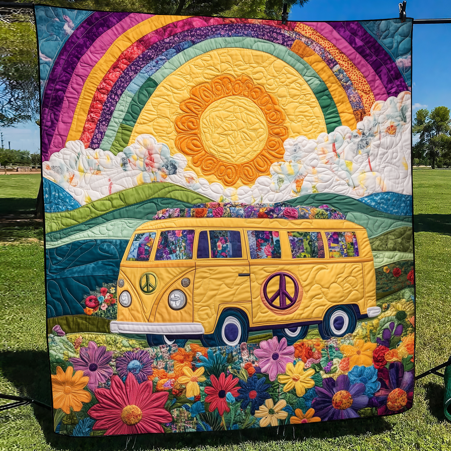 Wild and Free Quilted Blanket - Throw (55" x 60")