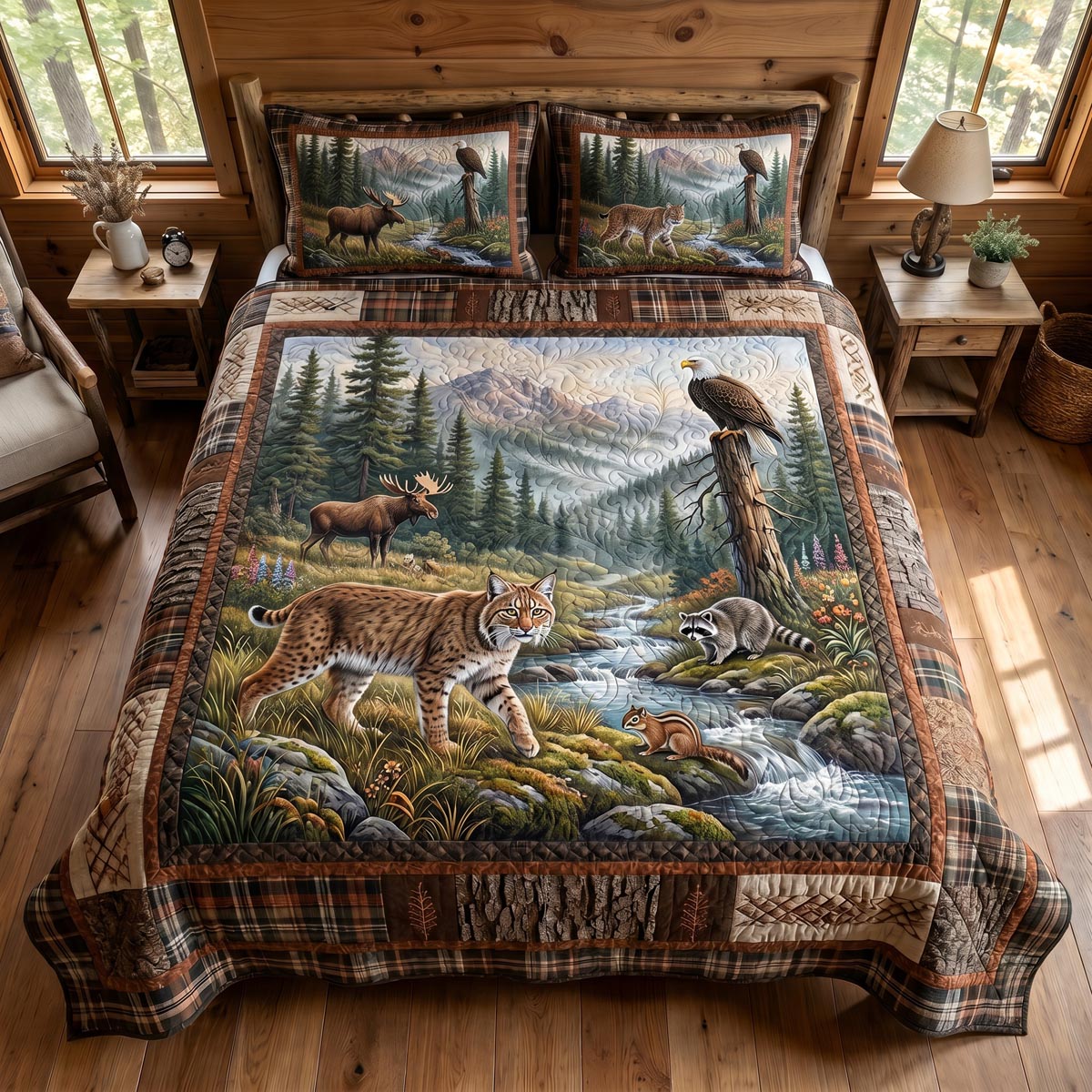 Wilderness Haven 3-Piece Quilted Bedding Set - Single (59" x 70")