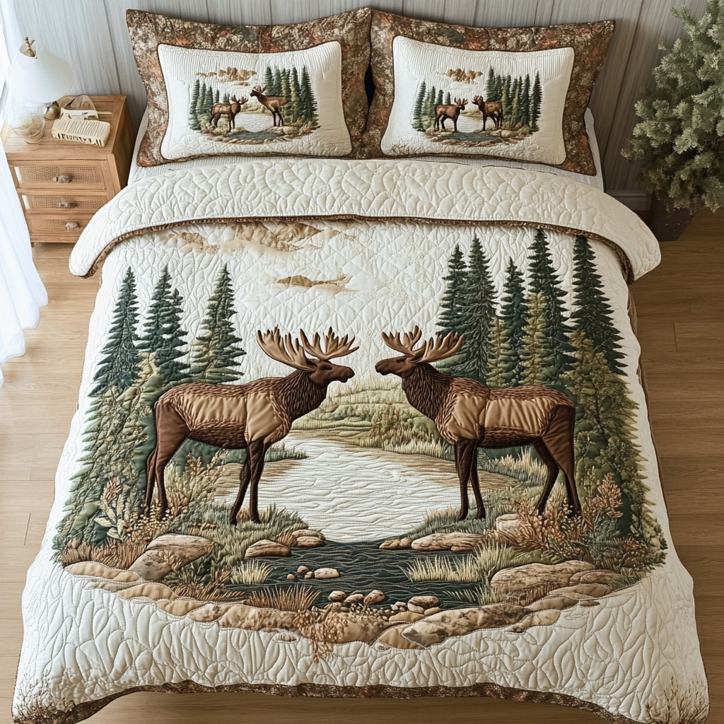 Wilderness Retreat 3-Piece Quilted Bedding Set - Single (59" x 70")