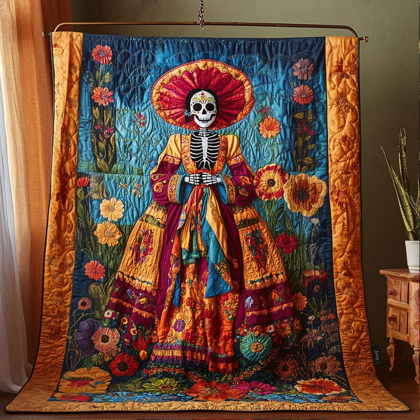 Wildflower Whisper Quilted Blanket - Throw (55" x 60")