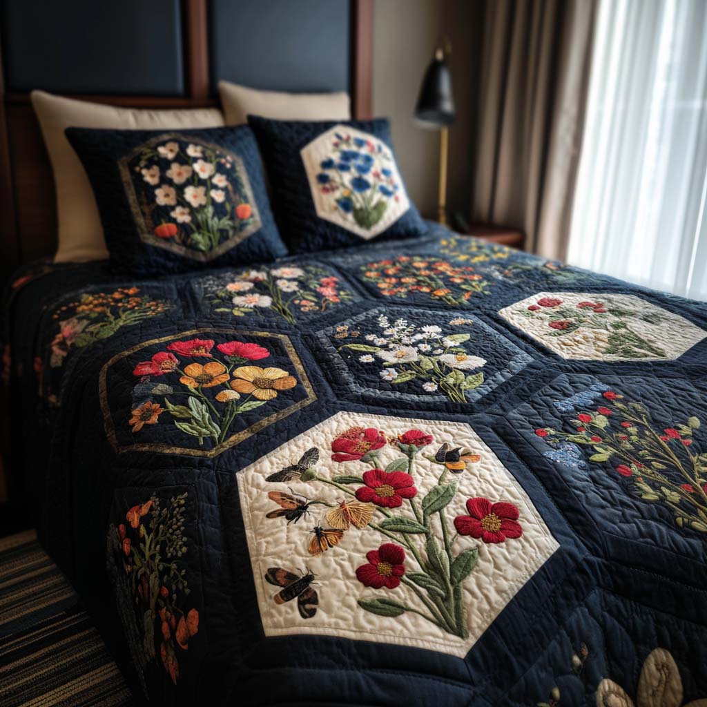 Wildflower Grace 3-Piece Quilted Bedding Set - Single (59" x 70")