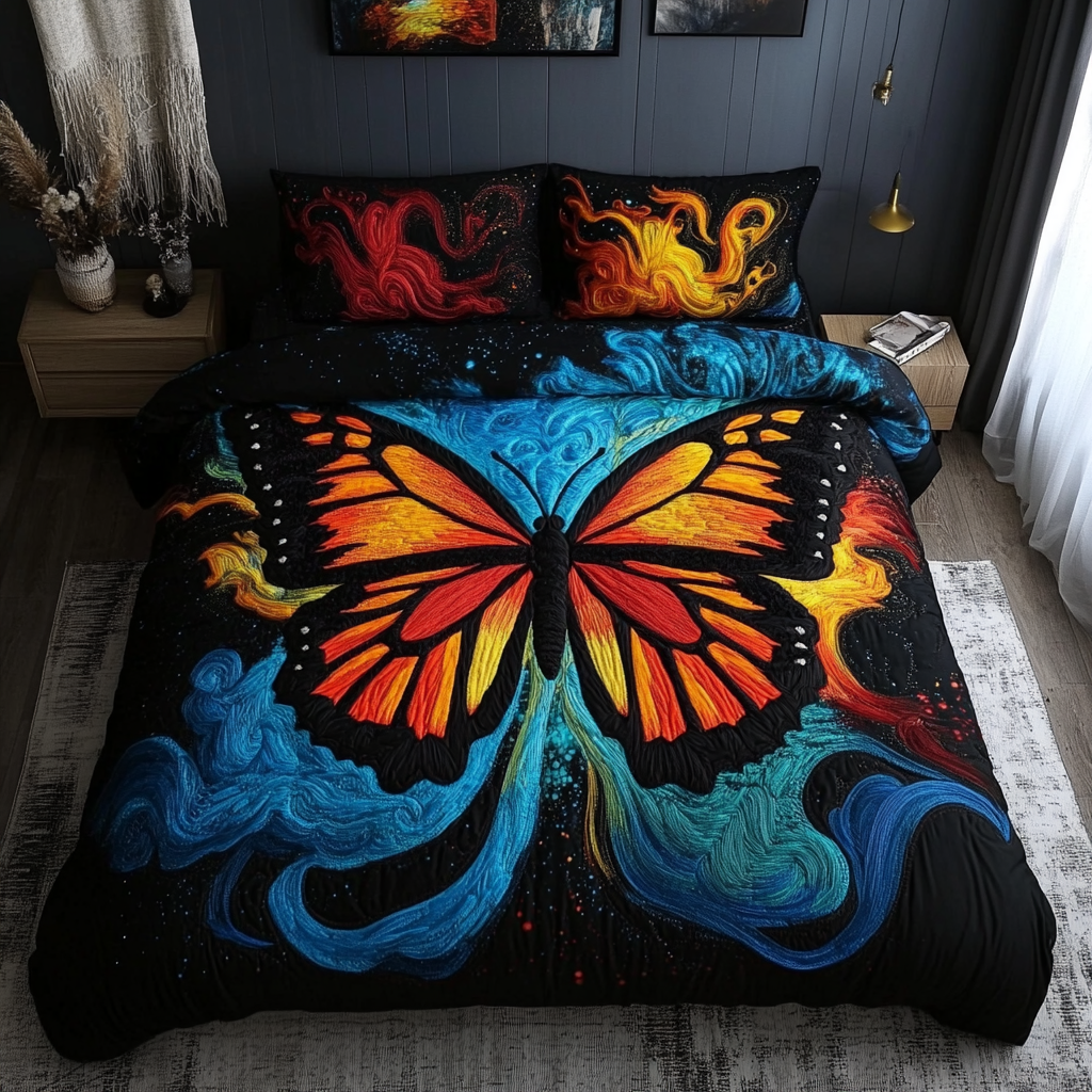 Winged Whimsy 3-Piece Quilted Bedding Set - Single (59" x 70")