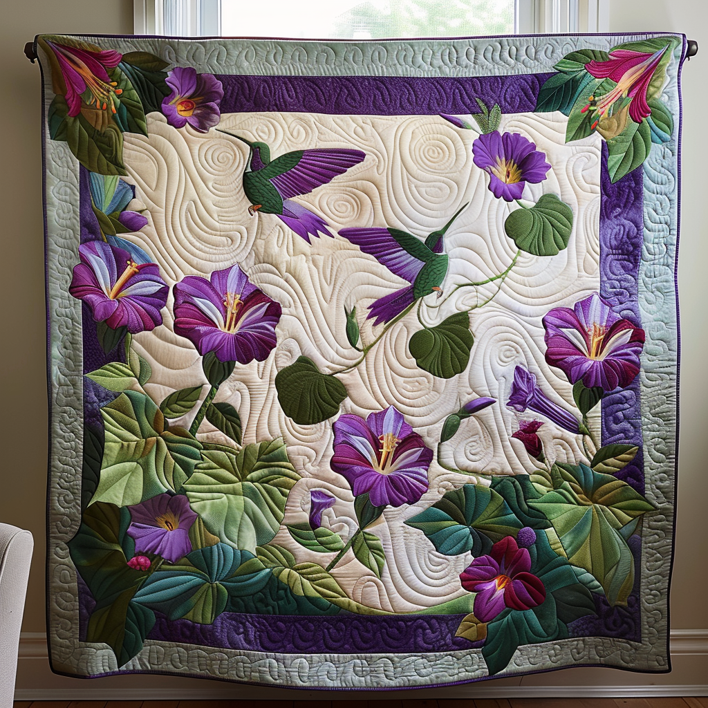 Wings and Petals Quilted Blanket - Throw (55" x 60")