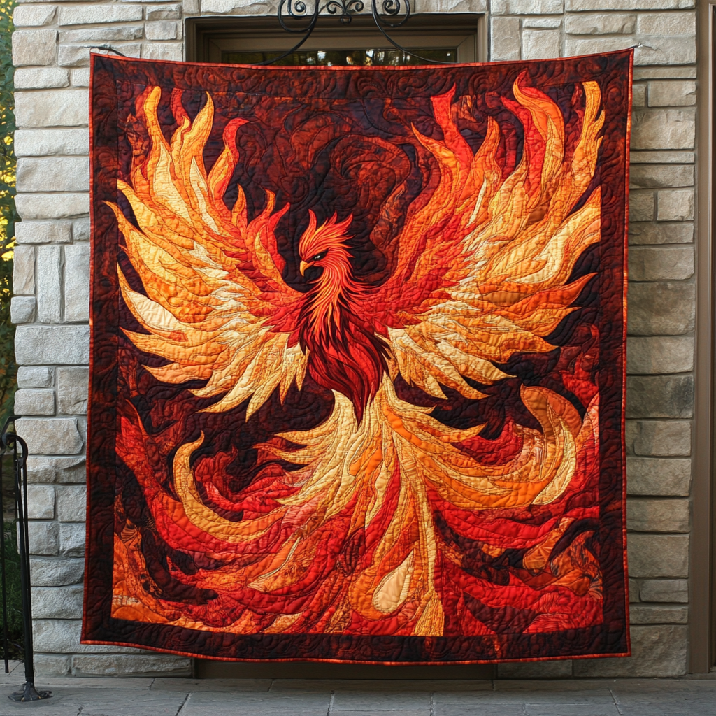 Wings of Rebirth Quilted Blanket - Throw (55" x 60")