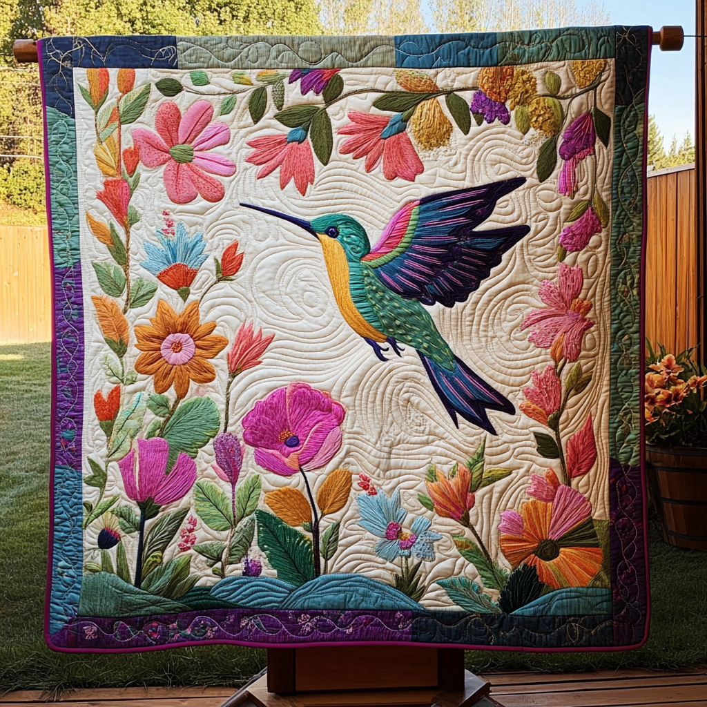 Wings of Serenity Quilted Blanket - Throw (55" x 60")