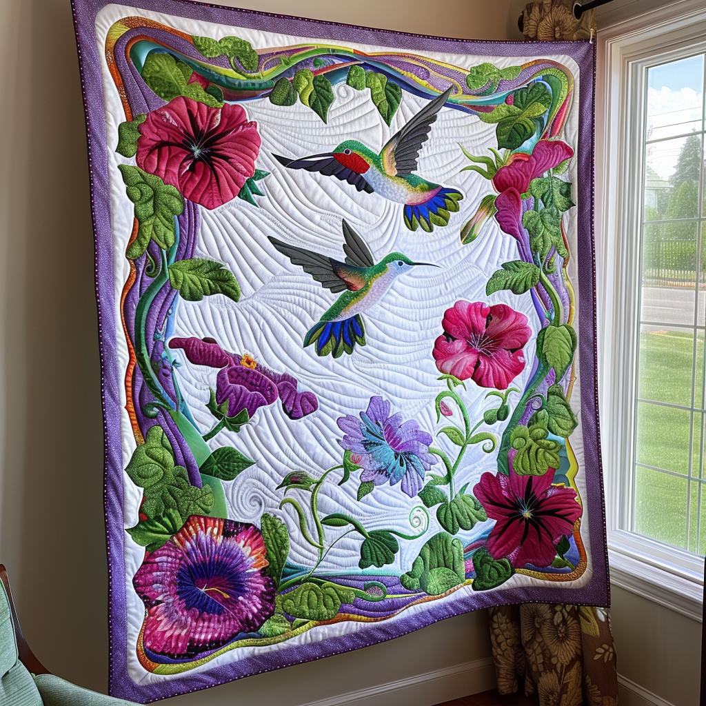 Wings and Petals Quilted Blanket - Throw (55" x 60")