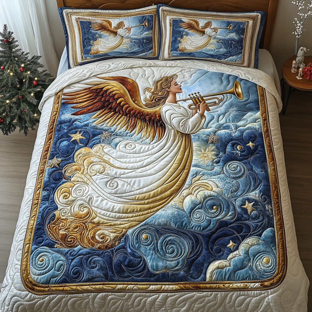 Wings of Harmony 3-Piece Quilted Bedding Set - Single (59" x 70")