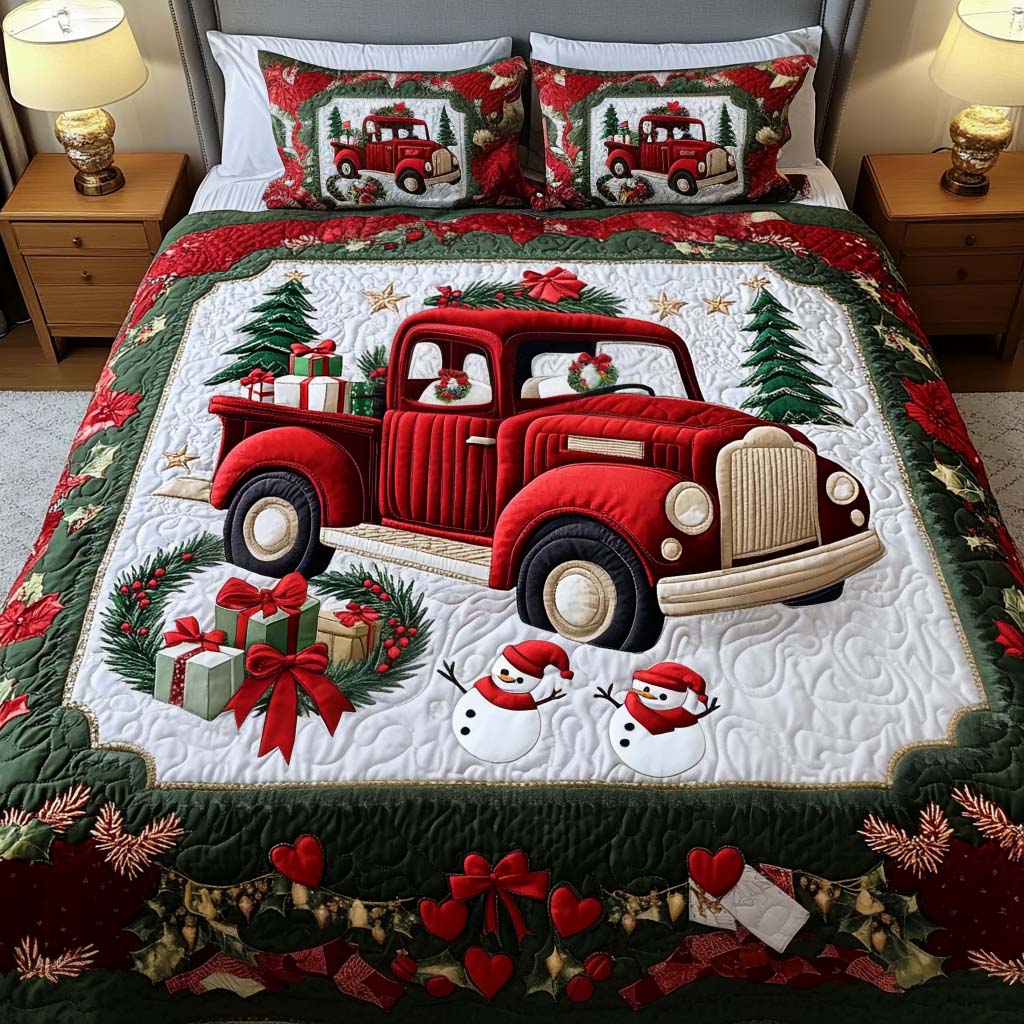 Winter Delivery 3-Piece Quilted Bedding Set - Single (59" x 70")