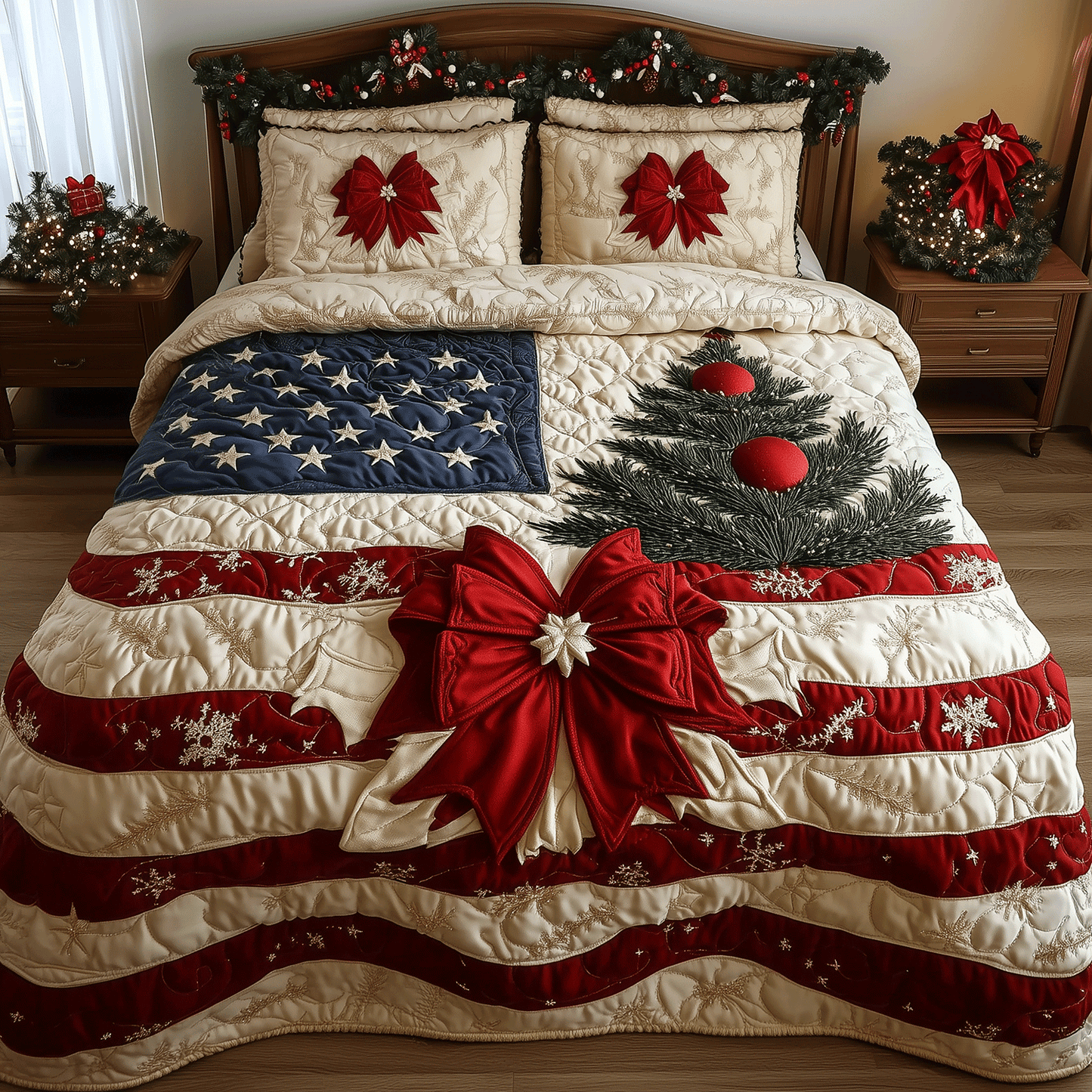 Winter Glory 3-Piece Quilted Bedding Set - Single (59" x 70")