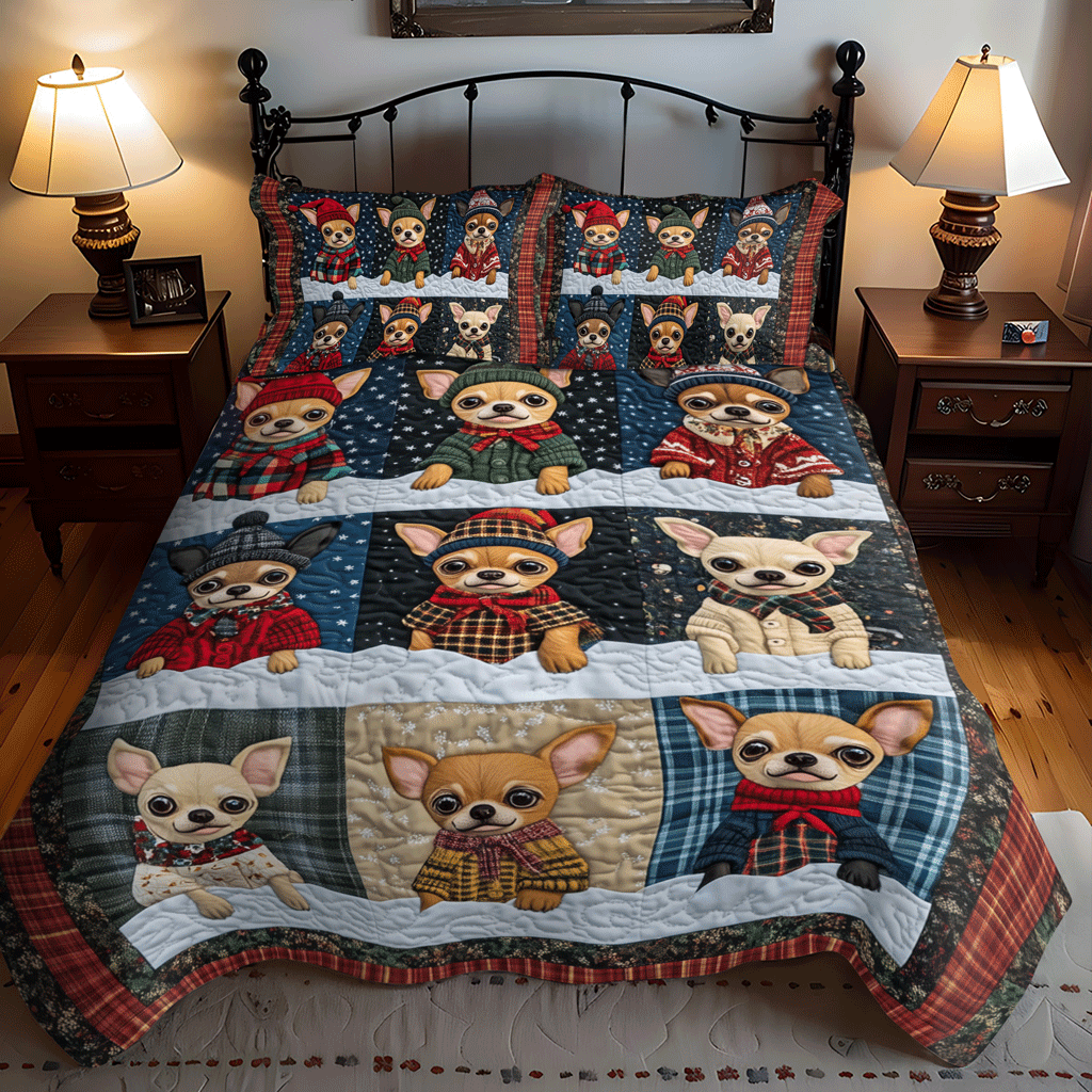 Winter Chi-mas 3-Piece Quilted Bedding Set - Single (59" x 70")