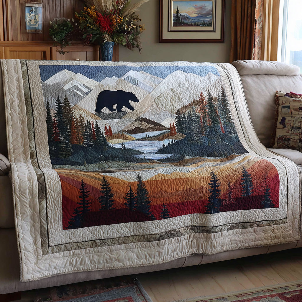 Winter Forest Bear Quilted Blanket - Baby (30" x 40") - Pack 1