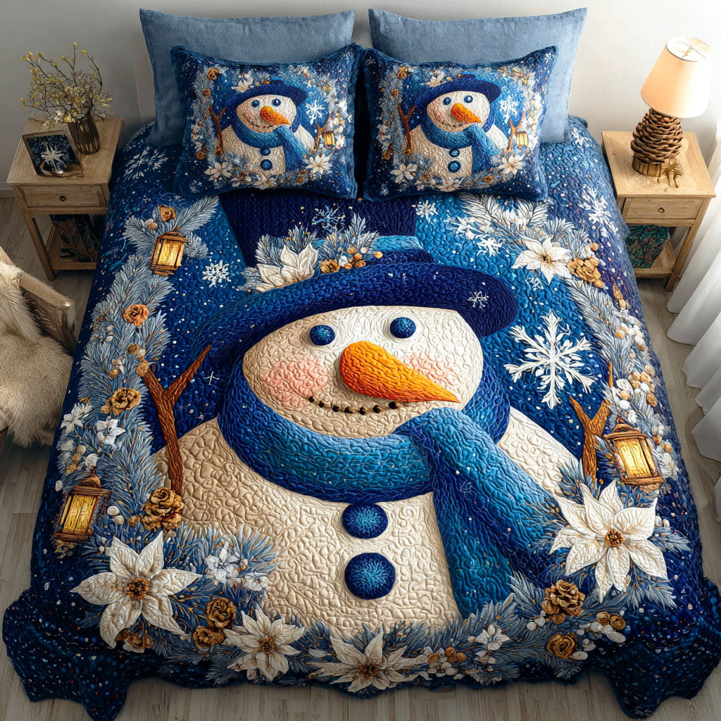 Winter Frost Glow 3-Piece Quilted Bedding Set - Single (59" x 70")