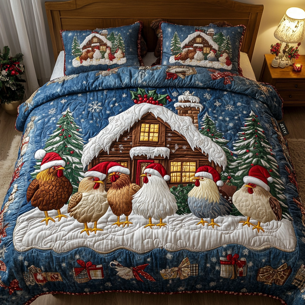 Winter Gathering 3-Piece Quilted Bedding Set - Single (59" x 70")