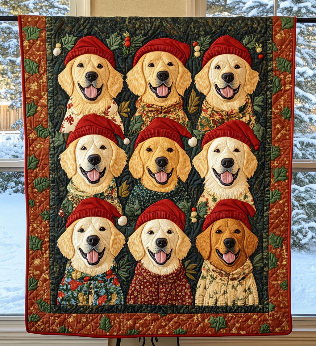 Winter Golden Wonders Quilted Blanket - Throw (55" x 60")