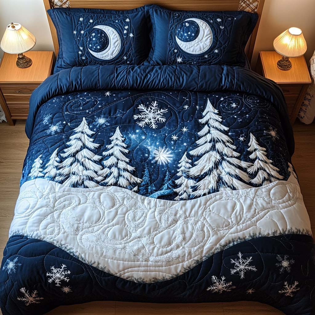 Single (59'' x 70'') /Winter Magic 3-Piece Quilted Bedding Set