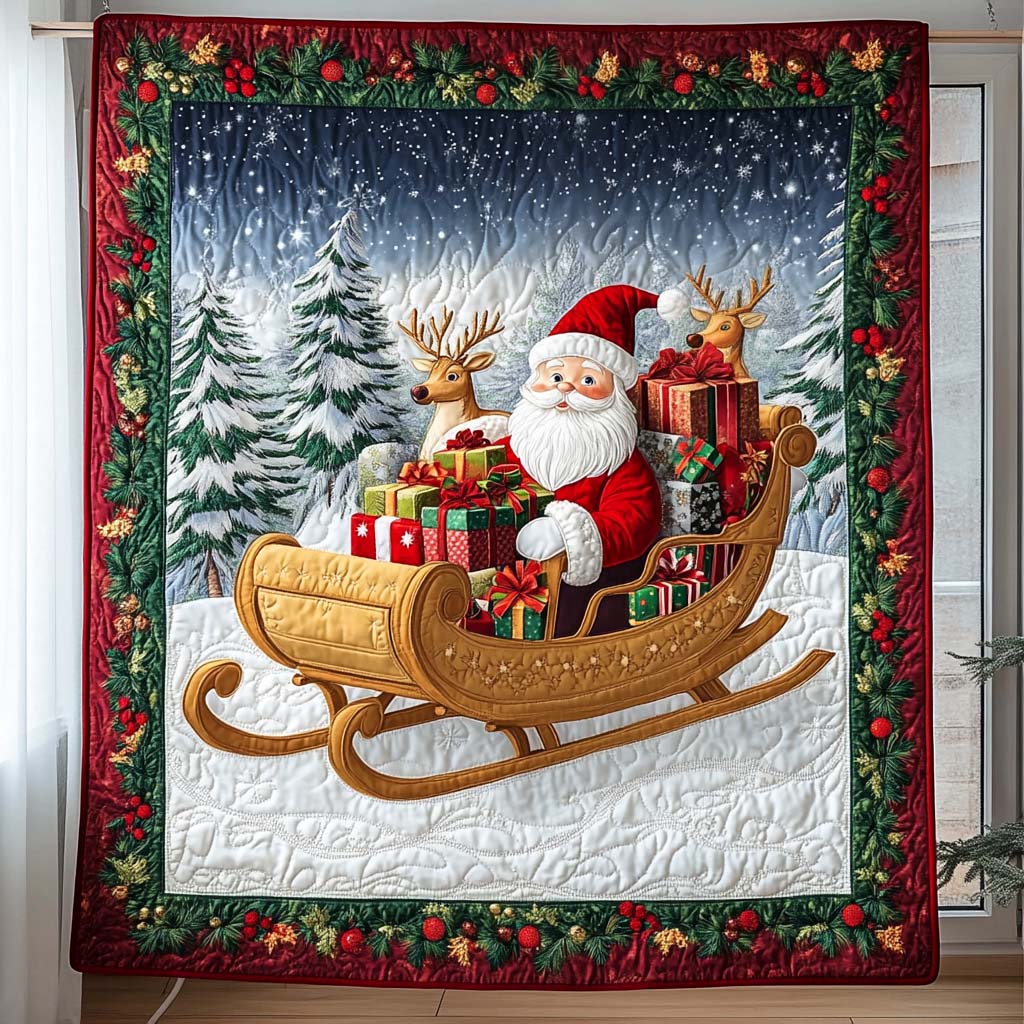 Winter Magic Eve Quilted Blanket - Throw (55" x 60")