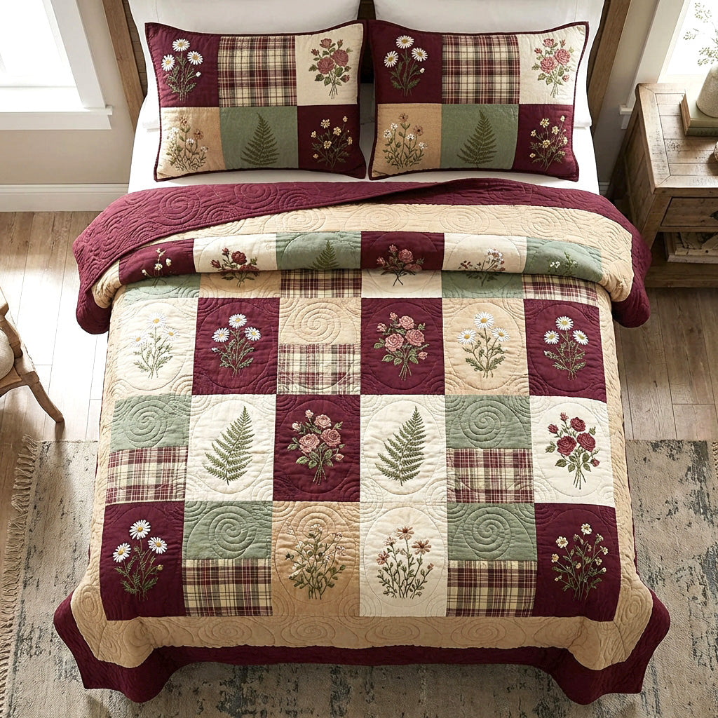 Winter Pine 3-Piece Quilted Bedding Set - Single (59" x 70")