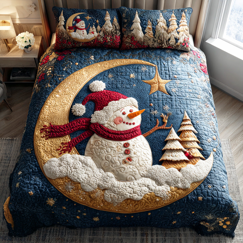 Winter Snow Parade 3-Piece Quilted Bedding Set - Single (59" x 70")